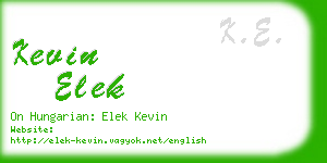 kevin elek business card